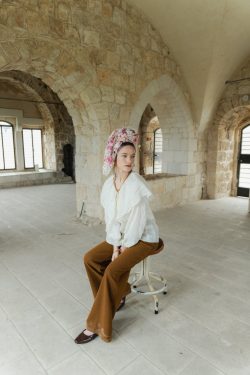Gold vintag | פרחי פוקסיה צעיף